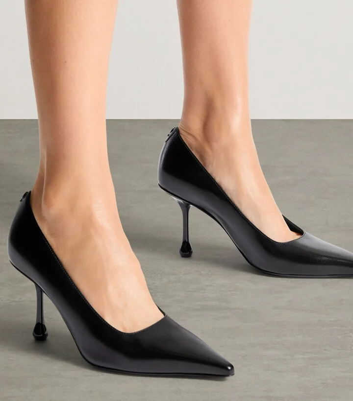 Jimmy Choo Ixia 80 Leather Pumps - Image 2