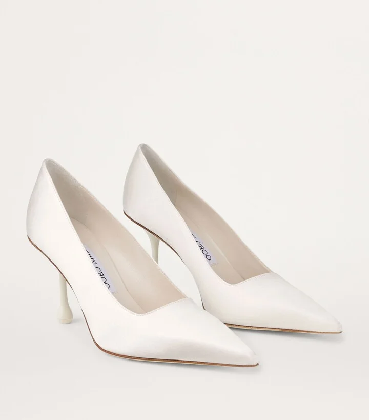 Jimmy Choo Ixia 80 Satin Pumps - Image 4