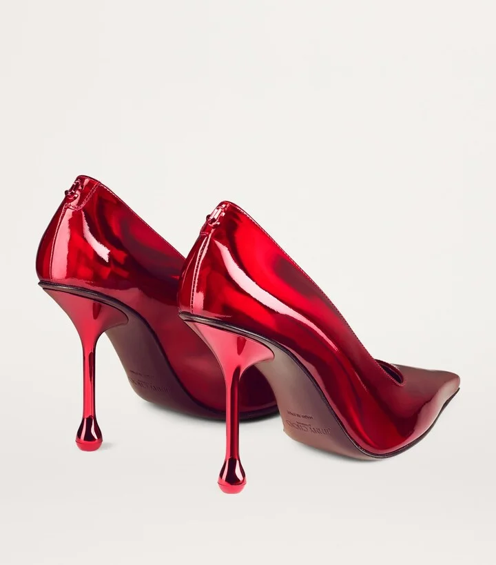 Jimmy Choo Ixia 95 Metallic Leather Pumps - Image 4