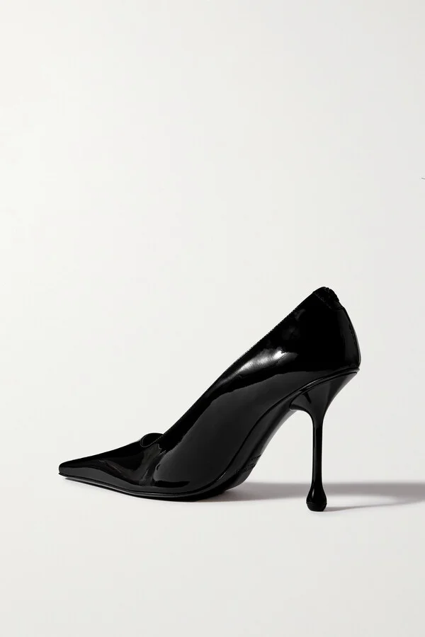 Jimmy Choo - Ixia 95 Patent-leather Point-toe Pumps - Black - Image 3