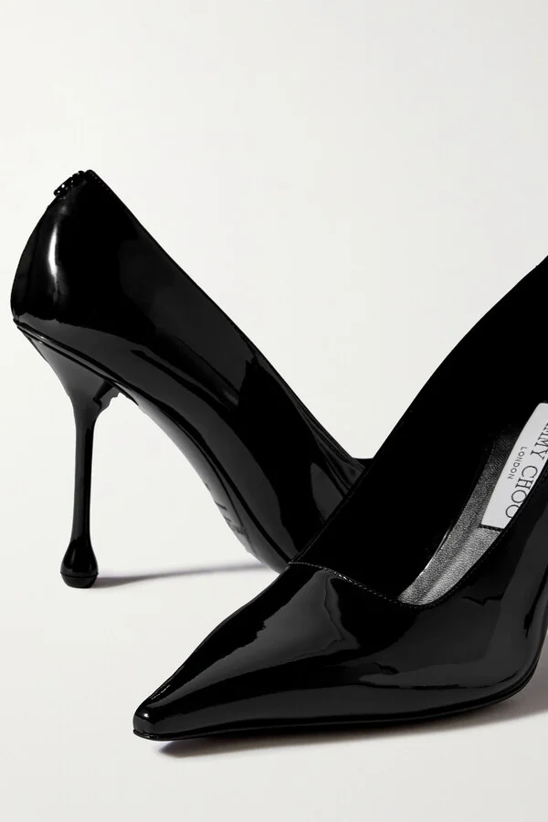 Jimmy Choo - Ixia 95 Patent-leather Point-toe Pumps - Black - Image 4