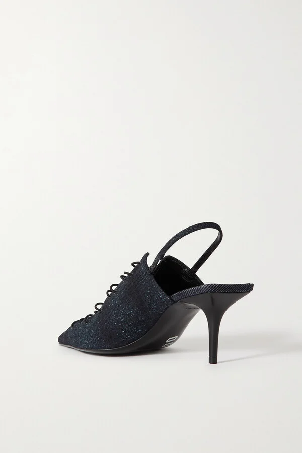 Jimmy Choo - + Jean Paul Gaultier 60 Denim Slingback Pumps - Blue - Image 3