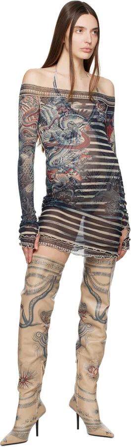 Jimmy Choo Jimmy Choo / Jean Paul Gaultier Beige Over-The-Knee Boots - Image 5
