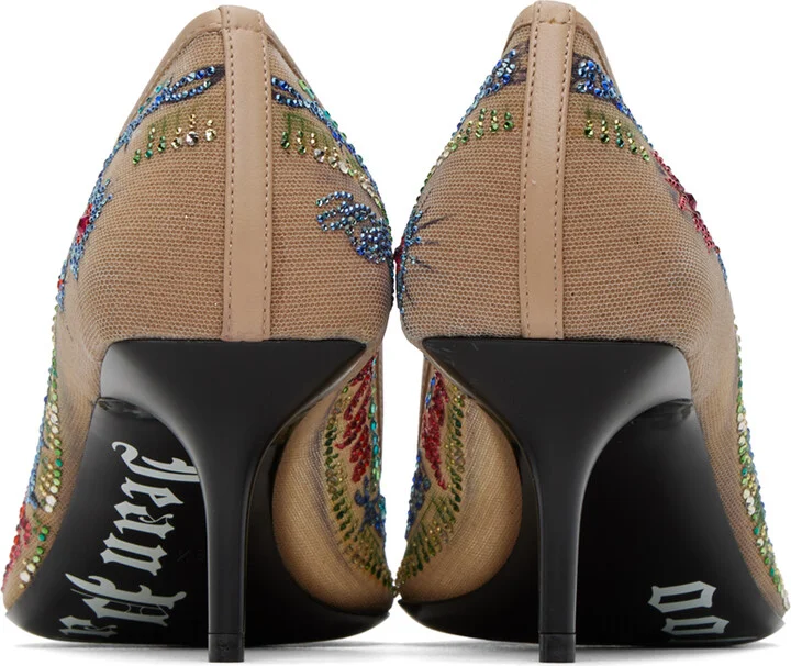 Jimmy Choo Jimmy Choo / Jean Paul Gaultier Beige Swarovski 60 Pumps - Image 2
