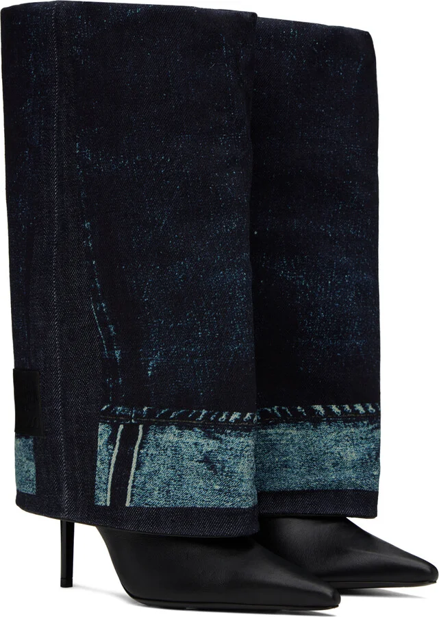 Jimmy Choo Jimmy Choo / Jean Paul Gaultier Black & Blue Cuff Over-The-Knee Boots - Image 4