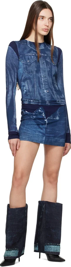 Jimmy Choo Jimmy Choo / Jean Paul Gaultier Black & Blue Cuff Over-The-Knee Boots - Image 5