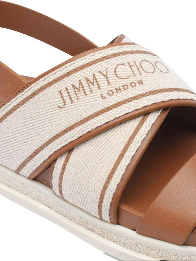Jimmy Choo Joa Flat Canvas Flat Sandals - Image 3