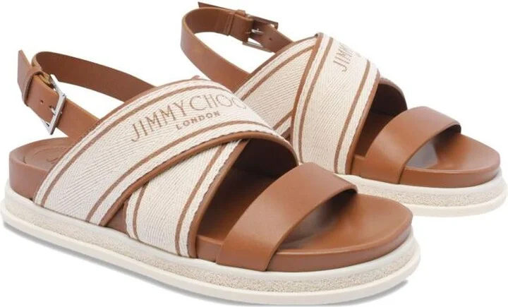 Jimmy Choo Joa Flat Canvas Flat Sandals - Image 4