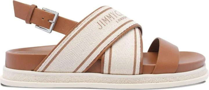 Jimmy Choo Joa Flat Canvas Flat Sandals