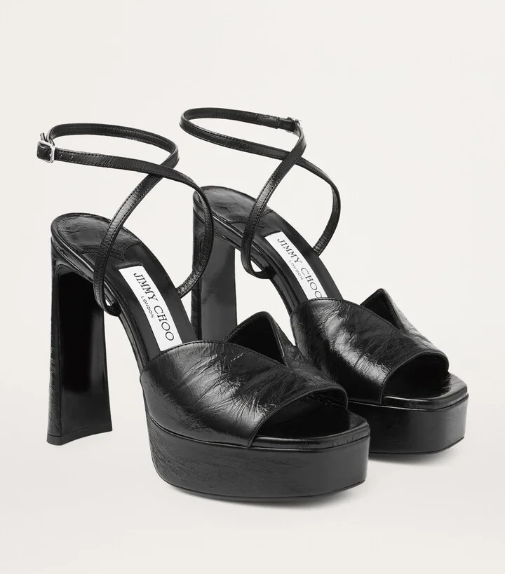 Jimmy Choo Karli 125 Lambskin Platform Sandals - Image 4