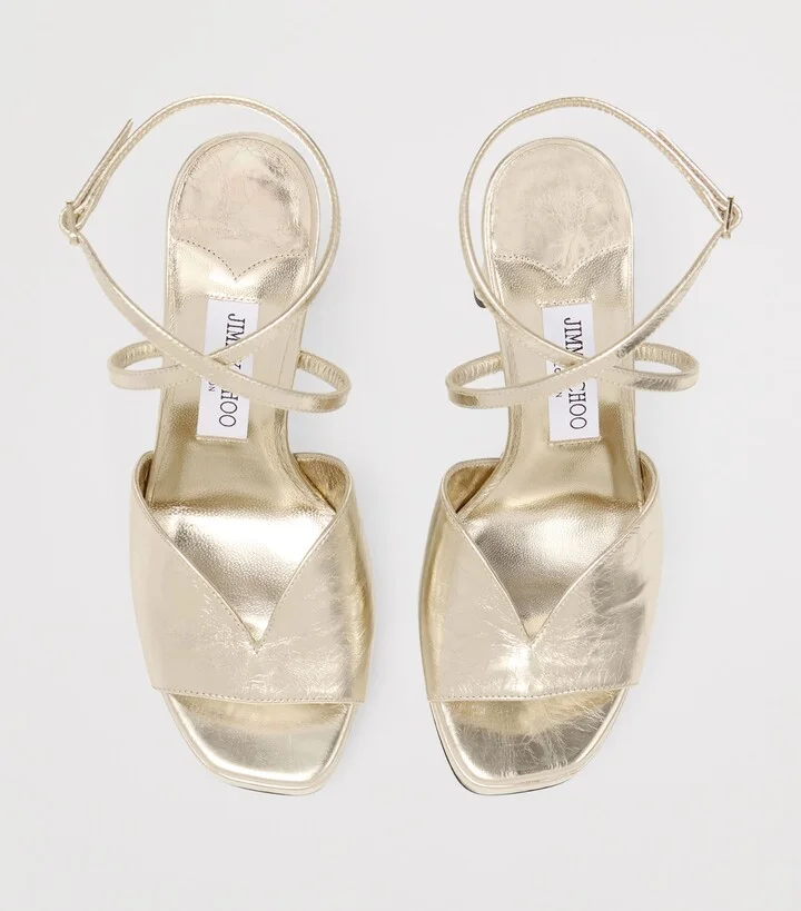 Jimmy Choo Karli 125 Metallic Leather Platform Sandals - Image 2