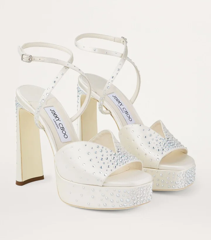 Jimmy Choo Karli 125 Satin Platform Sandals - Image 5