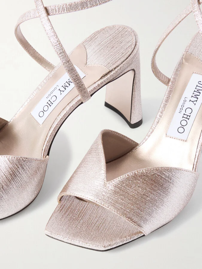 Jimmy Choo - Karli 75 Lurex Sandals - Pink - Image 4