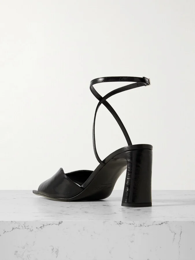 Jimmy Choo - Karli 75 Textured-leather Sandals - Black - Image 3