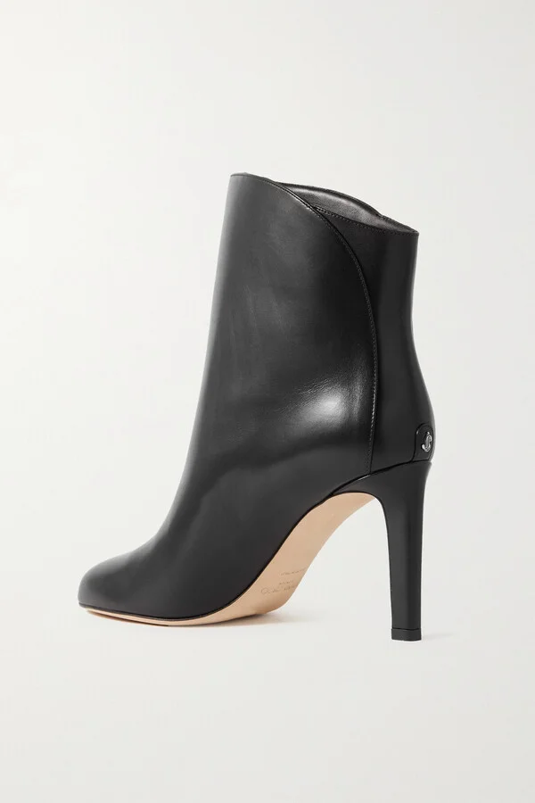 Jimmy Choo - Karter 85 Leather Ankle Boots - Black - Image 3