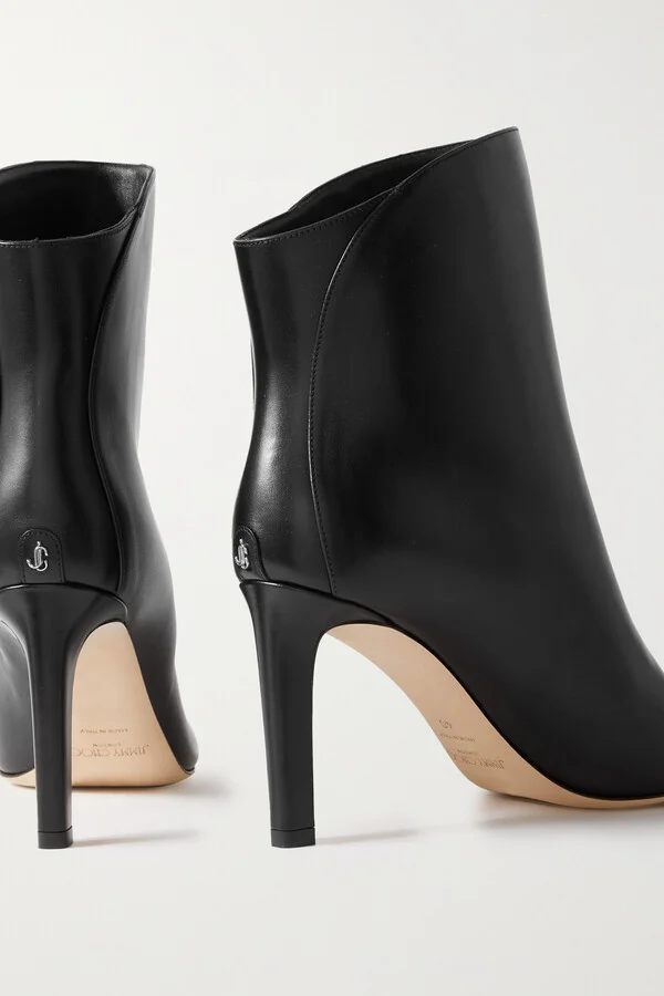 Jimmy Choo - Karter 85 Leather Ankle Boots - Black - Image 4
