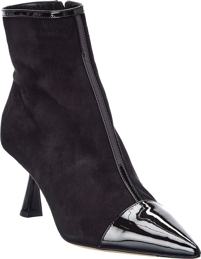 Jimmy Choo Kix/Z 65 Suede & Patent Bootie