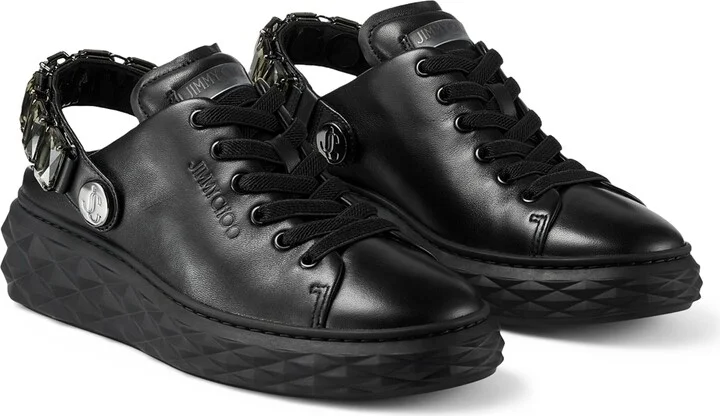 Jimmy Choo Leather Diamond Sling Sneakers - Image 2