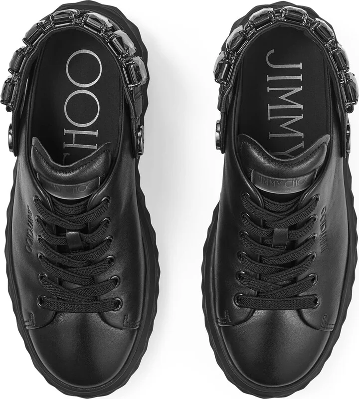 Jimmy Choo Leather Diamond Sling Sneakers - Image 4