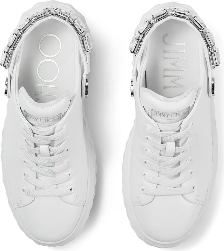 Jimmy Choo Leather Diamond Sling Sneakers - Image 3