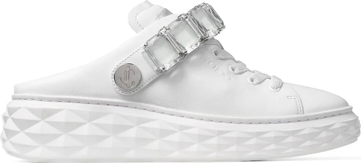 Jimmy Choo Leather Diamond Sling Sneakers - Image 6