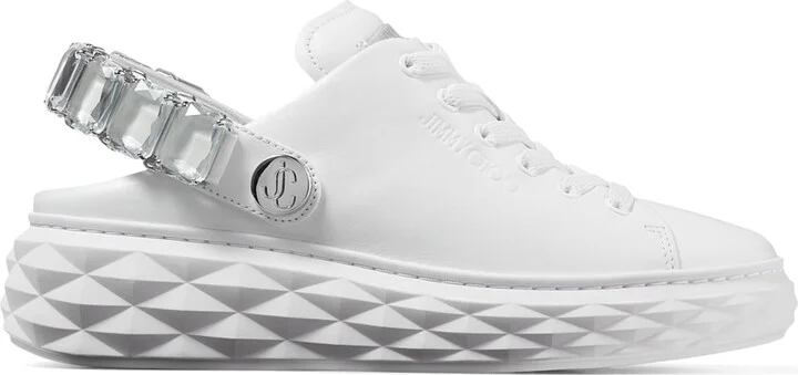 Jimmy Choo Leather Diamond Sling Sneakers
