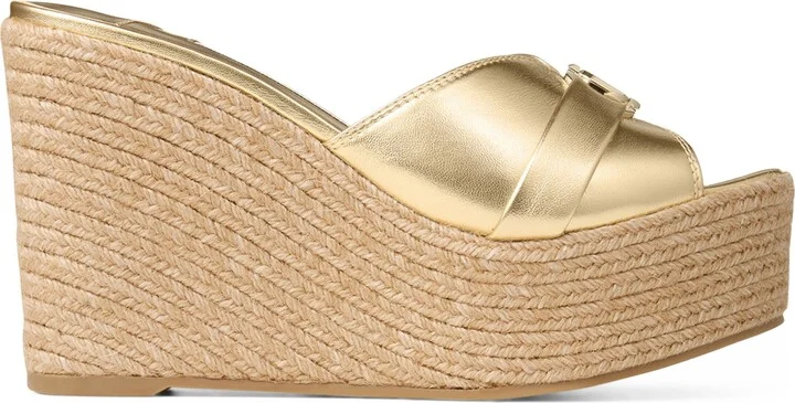 Jimmy Choo Leda 100 Leather Wedge Sandals