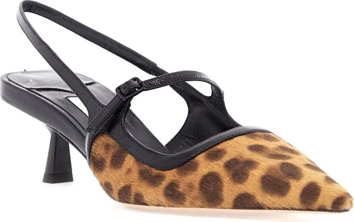JIMMY CHOO leopard print leather pumps with 45mm heel and pointed toe - Image 4