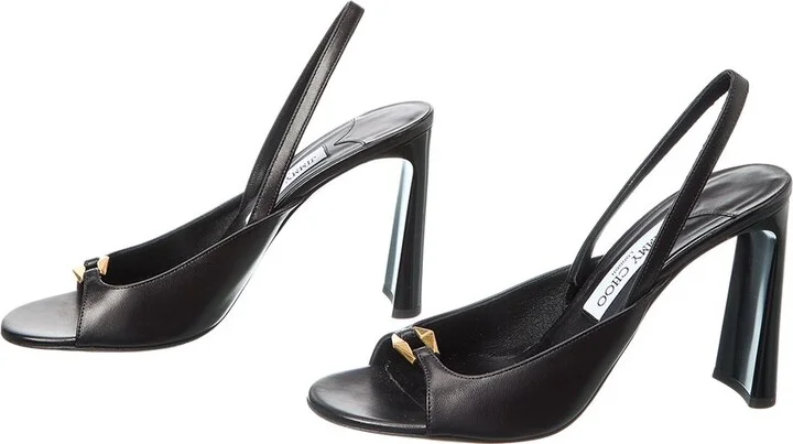 Jimmy Choo Lev 95 Leather Slingback Sandal (Authentic Pre-Loved) - Image 2