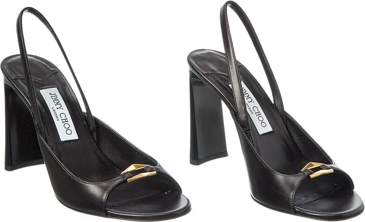 Jimmy Choo Lev 95 Leather Slingback Sandal (Authentic Pre-Loved)