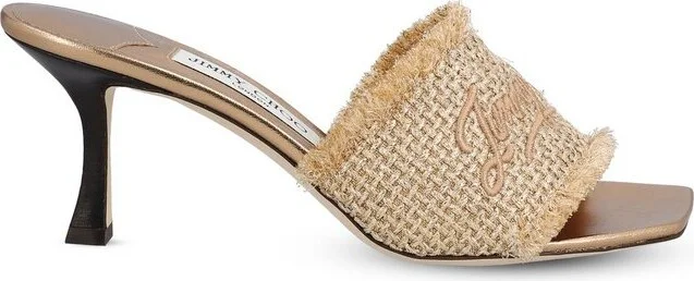 Jimmy Choo Logo Embroidered Slip-On Sandals