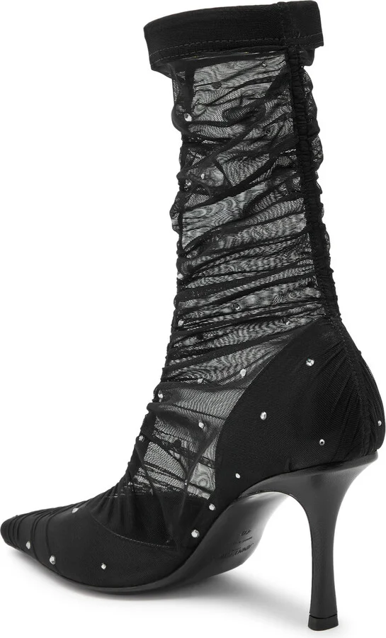 Jimmy Choo Lotta 85 Embellished Mesh Sock Boots - Image 2