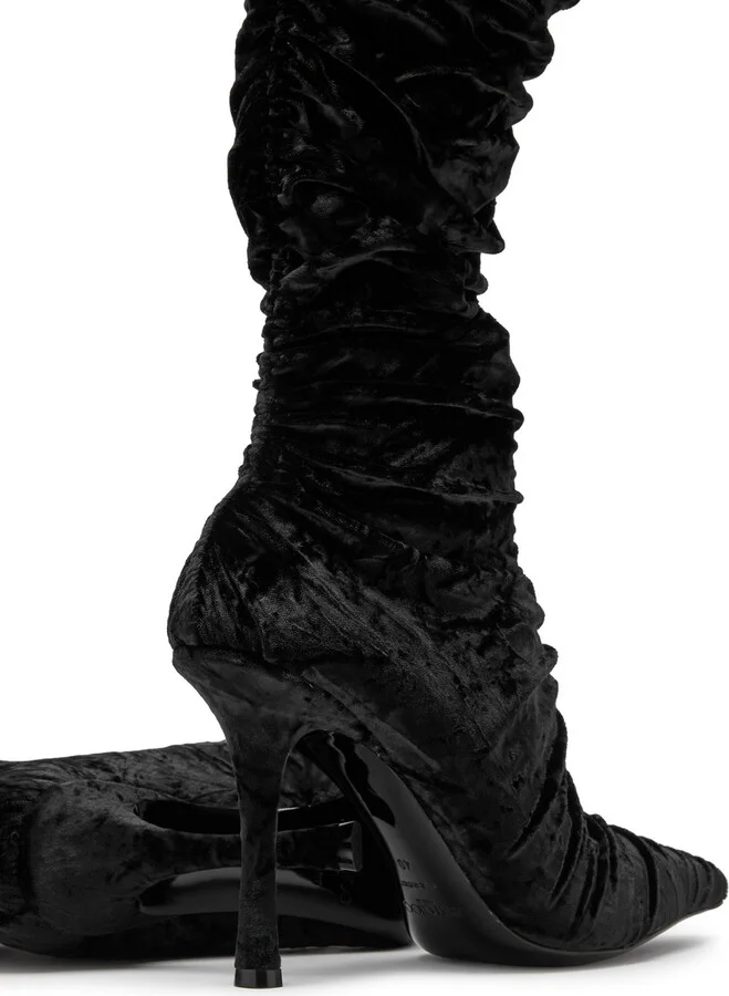 Jimmy Choo Lotta Otk 100 Velvet Over-the-knee Boots - Image 4