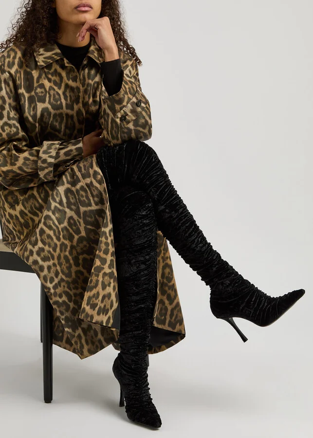 Jimmy Choo Lotta Otk 100 Velvet Over-the-knee Boots - Image 5