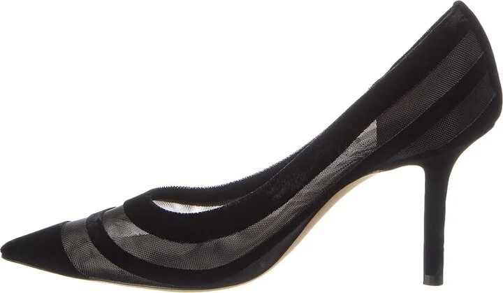 Jimmy Choo Love 85 Flocked Velvet & Mesh Pump - Image 2