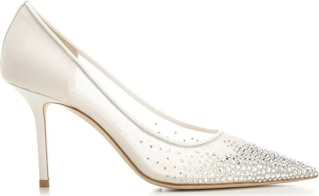 Jimmy Choo Love 85 Meshed Embellished Pumps
