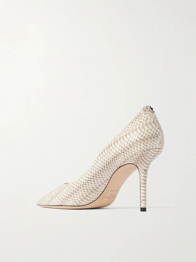 Jimmy Choo - Love 85 Snake-effect Leather Pumps - Animal print - Image 3