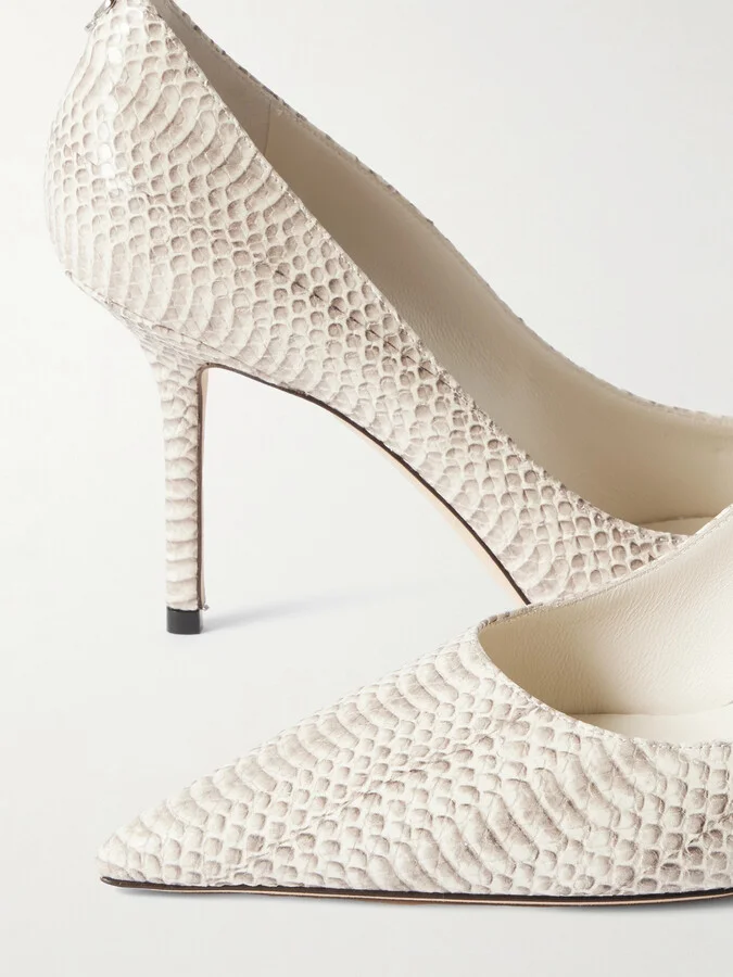 Jimmy Choo - Love 85 Snake-effect Leather Pumps - Animal print - Image 4
