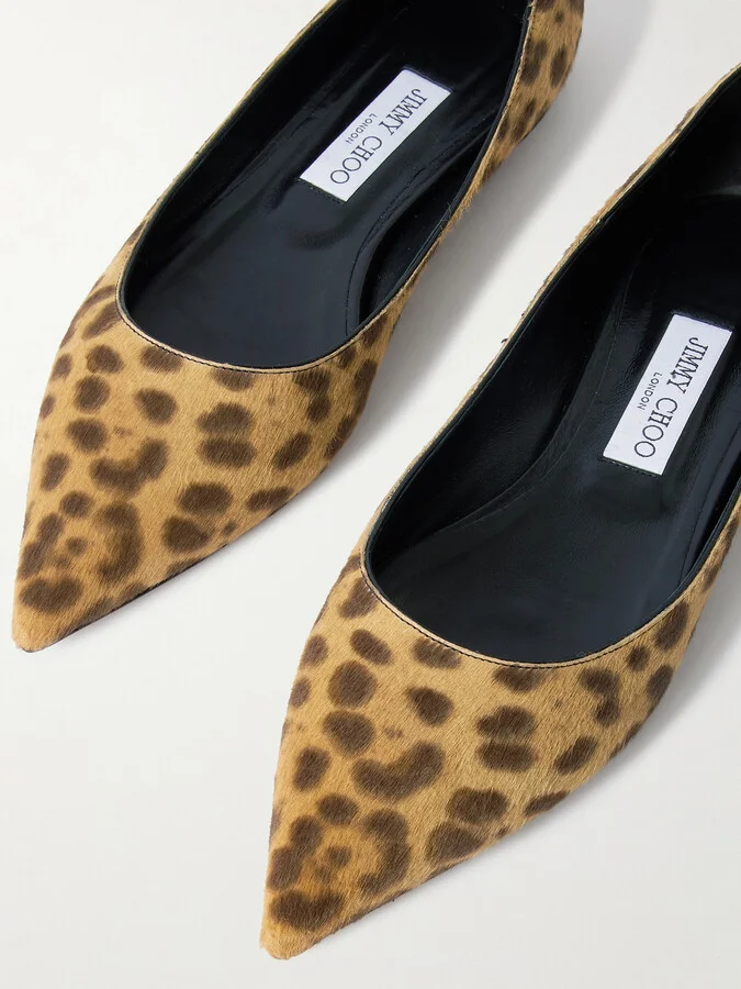 Jimmy Choo - Love Leopard-print Pony Hair Ballet Flats - Animal print - Image 4