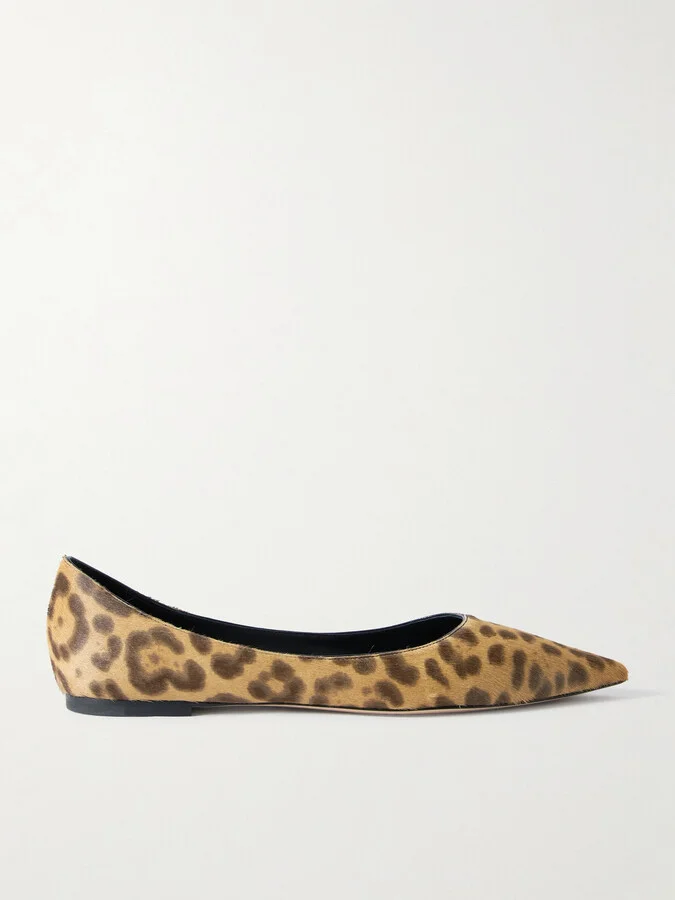 Jimmy Choo - Love Leopard-print Pony Hair Ballet Flats - Animal print