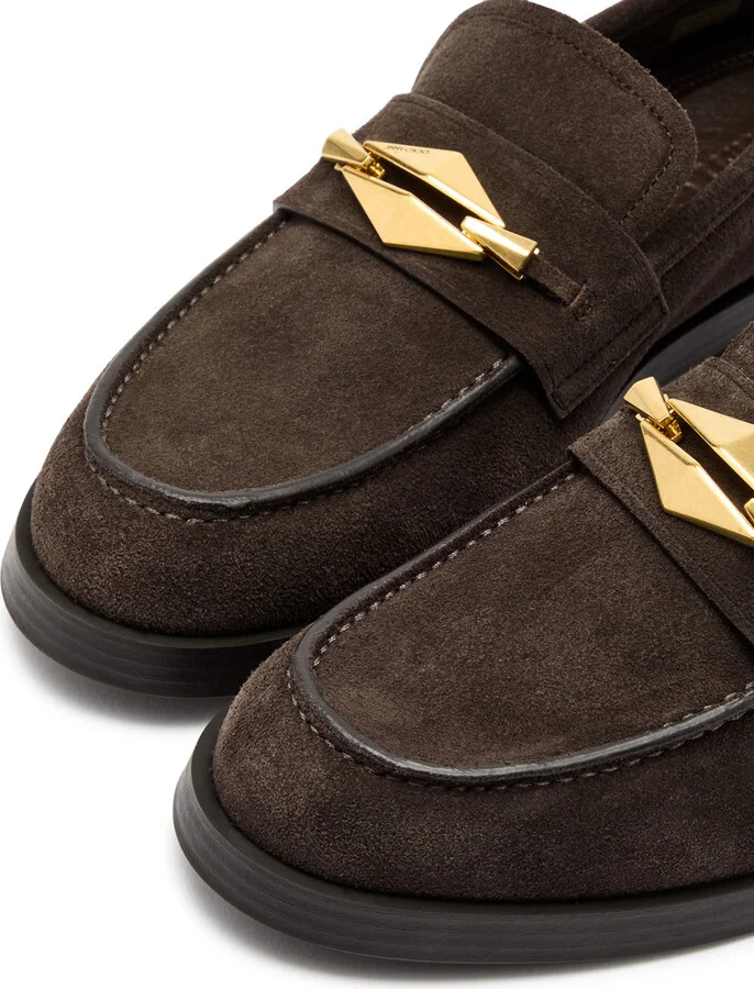 Jimmy Choo Maddie Diamond Suede Loafers - Image 3