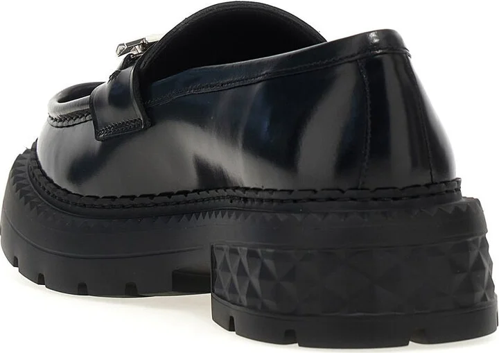 Jimmy Choo 'Marlow' Black Shiny Leather Loafers - Image 3