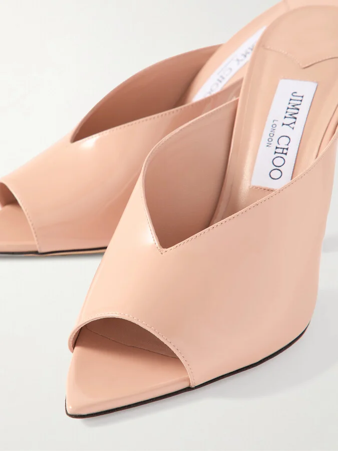 Jimmy Choo - Maryanne 100 Leather Mules - Pink - Image 4