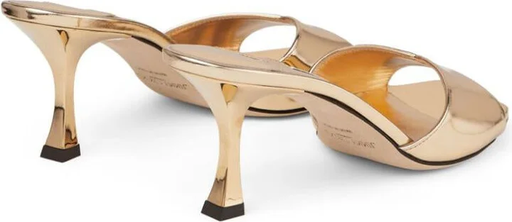 Jimmy Choo Metallic Leather Sky 70 Sandals Shoes - Image 3