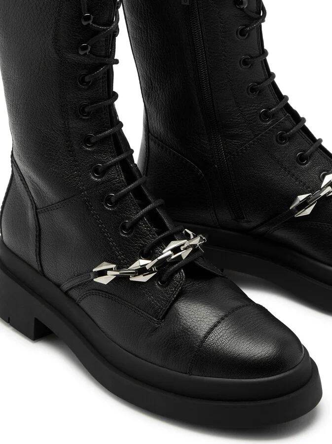 Jimmy Choo Nari 40 Chunky Grained-leather Ankle Boots - Image 3