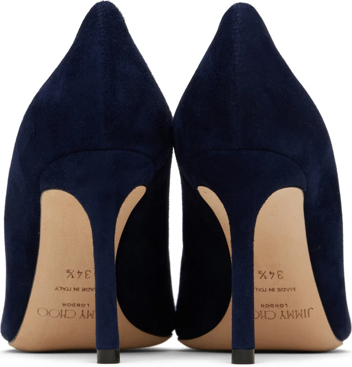 Jimmy Choo Navy Romy 85 Heels - Image 2
