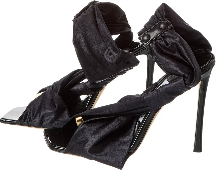 Jimmy Choo Neoma 110 Jersey & Leather Sandal (Authentic Pre-Loved) - Image 2