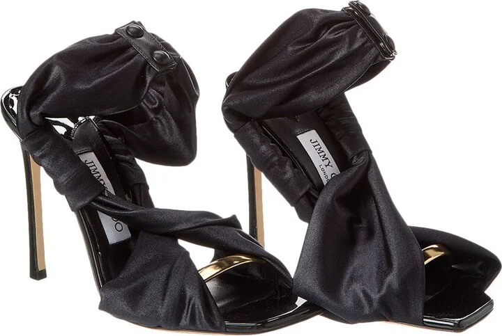 Jimmy Choo Neoma 110 Jersey & Leather Sandal (Authentic Pre-Loved)