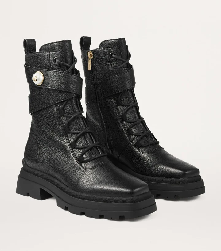 Jimmy Choo Noemi 45 Leather Biker Boots - Image 2