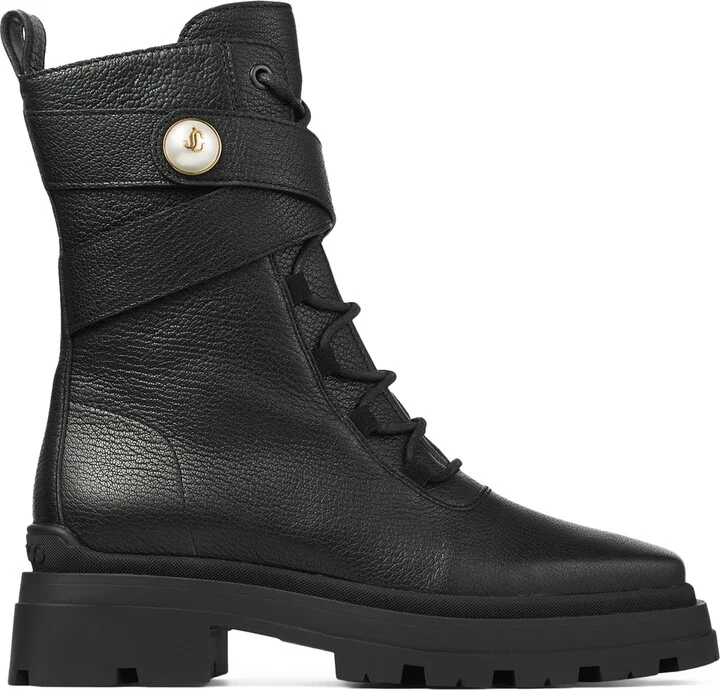 Jimmy Choo Noemi 45 Leather Biker Boots